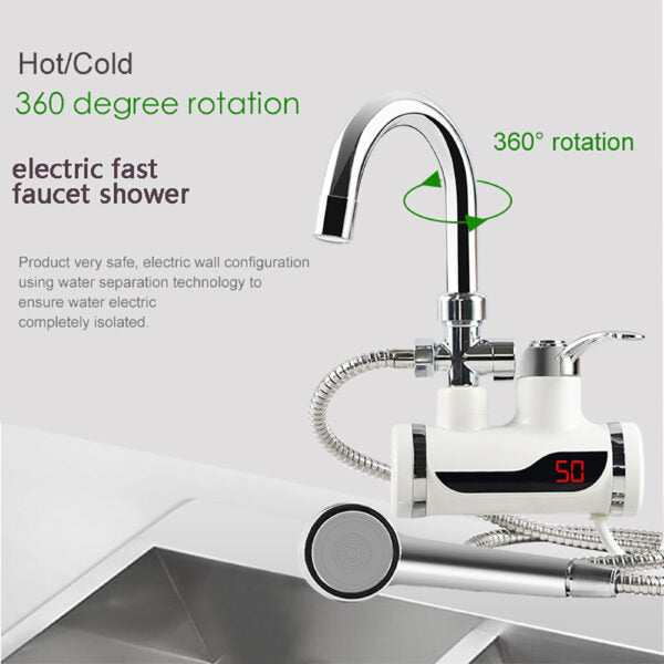 Electric Hot Water Heater Tap, Instant water Heating Tap with hand shower