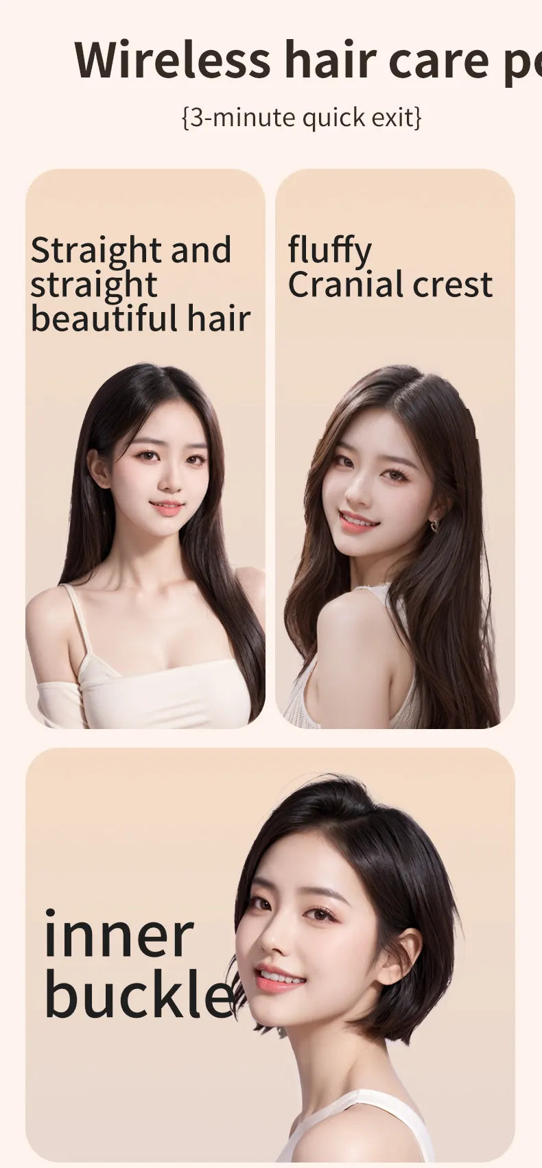 Mini Hair Straightening Comb Wireless Charging Portable Multifunctional Hair Styling Comb Hair Straightener